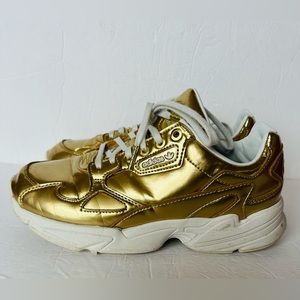 Adidas Falcon gold sneakers